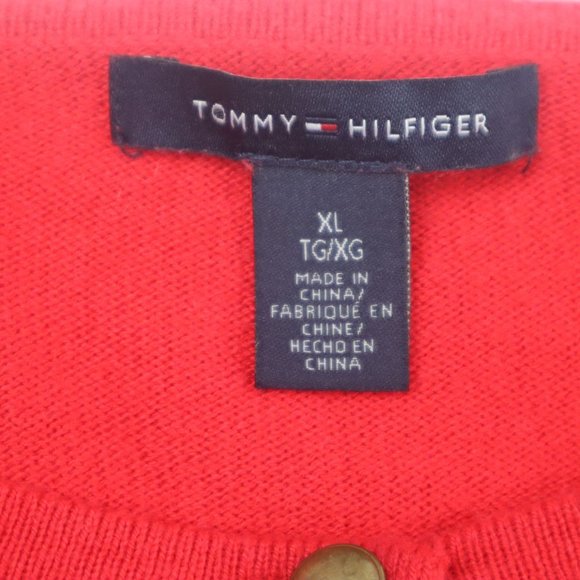 tommy hilfiger red bow sleeve XL Cardigan sweater - Picture 4 of 11